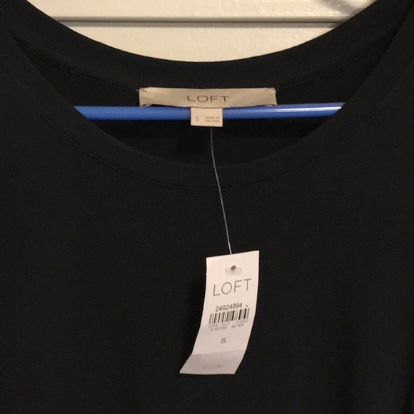 NWT Loft (outlet) black sleeveless dress w ruffles - small - Picture 2 of 7